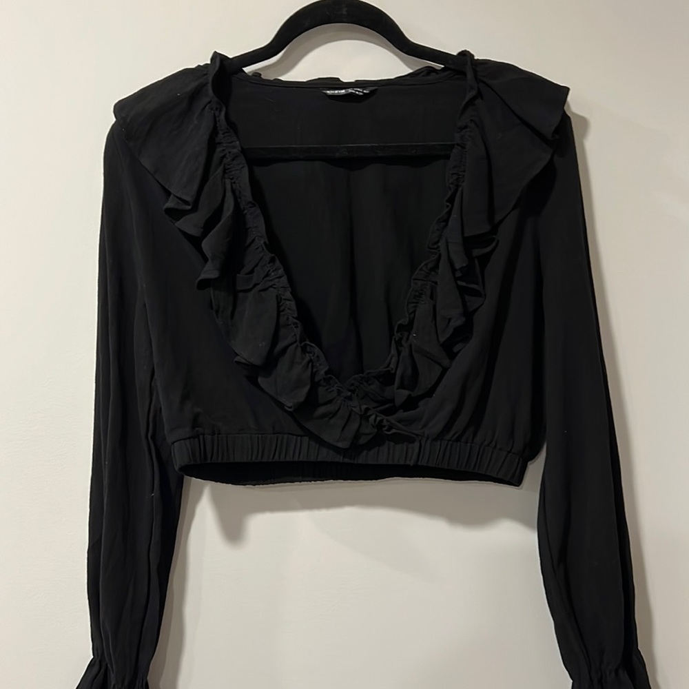 Shein V-Neck long sleeve crop- never worn